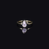 wholesale 9/10/14/18k Gold, Platinum Fashion Teardrop 08ct Lab-Grown Diamond Ring Setting, Real Diamond Engagement Ring-9K Gold Ring with Cultured Diamonds  US Size 7 (Domestic Size 15)