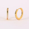 wholesale S925 Sterling Silver Fashionable And Minimalist Ins-style Rhinestone Hoop Earrings With Creative Ear Clasp-0-3