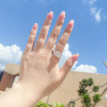 S925 Sterling Silver Square Zircon Ring, Cross-border Supply, Flashy & Minimalist Style-0-1