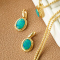 wholesale S925 Sterling Silver Vintage Opal Pendant Necklace for Women, Luxurious and Advanced Retro Style Collarbone Chain-0-1