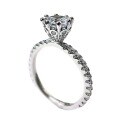 wholesale Metal material first: ZHUOFAN Jewelry New 1-Carat Single Diamond Simple and Versatile Ring, Elegant Engagement Ring for Women-0-4