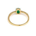 wholesale 925 Silver Gold-Plated Green Agate Retro Light Luxury Personalized Gemstone Ring for Women Factory Supply, First-Hand Wholesale-0-3