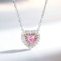 S925 Sterling Silver Heart Earrings with Zircon and Yellow Diamonds-0-6
