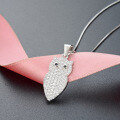 wholesale Metal: 925 Sterling Silver Cross-border new cute owl necklace for women, European and American high-end sense minimalist animal pendant collarbone chain-0-1