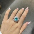 925 Silver Cultivated Paraiba Ring Lab-Grown Gem Source Factory Stock-0-3