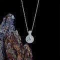 Sterling Silver Moissanite Plum Blossom Pendant Necklace-0-1