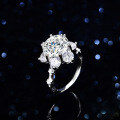 S925 Silver Sunflower Six-Claw 5-Carat Moissanite Starry Maiden Solitaire Ring-0-1