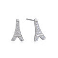 wholesale S925 Sterling Silver Eiffel Tower Earrings for Women, European Style Elegant Cross-Border New Accessory-0-4