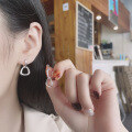 wholesale S925 Sterling Silver Double Loop Triangle Hoop Ear Clasp, Exquisite New Trendy Light Luxury Style with a Niche Design Sense for Women-0-3