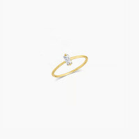 wholesale S925 Sterling Silver Irregular Staggered Cube Diamond Ring, Niche Design, Ins Style, Minimalist and Versatile Stacking Band-Solitaire Diamond Sugar Cube Ring - Gold & Adjustable Opening