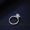 S925 Sterling Silver Six-Prong Crown Moissanite Snowflake Ring Factory Jewelry Drop Shipping-0-1
