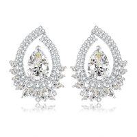 wholesale 925 Sterling Silver European & American New Fashion Sparkling Pear-Shaped Teardrop 8*12mm Ice-Cut High-Carbon Diamond Stud Earrings for Women Cross-Border-E353 White Diamond &gt; 925 Silver