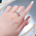 wholesale S925 Silver Zhuo Zhifan Jewelry New Double-Layer Lace Ring with Soft Lines and Diamond-Accentuated Design, Stackable Wedding Ring for Women-0-3