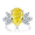 wholesale S925 silver new style 8*12 radiant cut yellow diamond high carbon diamond unique design aesthetic piece-0-5