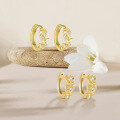 wholesale S925 Sterling Silver Floral Leaf Ear Clasp With Zirconia,。-0-2