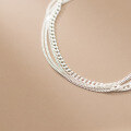wholesale S925 Silver Multi-Layer Chain Concave Pattern OT Buckle Bracelet Korean Version Simple Elegant Women's Jewelry S4792-0-3