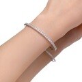 wholesale 925 Silver Plated with White Gold, Half Diamond Bracelet for Women, Fashion Minimalist Single Row Diamond Thin Bracelet, Exquisite-0-4
