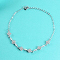 S925 Silver Exquisite Moissanite Four-Leaf Clover Bracelet, Fashionable and Versatile-0-0
