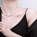 Metal Vintage Two-Layer Pearl Necklace, Women's Elegant Designer Choker-0-2