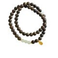 wholesale Metal material with natural Hetian jade white jade and agarwood double-circle bracelet 6mm, niche literary play, new Chinese style antique gift accessory-0-4