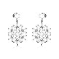 wholesale S925 sterling silver custom-made snowflake earrings, French-style versatile studs for foreign trade orders-0-7