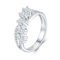 wholesale 925 Sterling Silver, Fashionable Instagram Style, Non-Tarnish Stackable Ring with Moissanite, Minimalist Luxury, Niche High-End Feel Ring-0-4