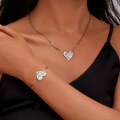 wholesale 925 Sterling Silver Heart Texture Stud Earrings Set, Ins Style Small and Minimalist Valentine's Day Gift Necklace Bracelet Set-0-3