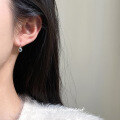 wholesale S925 Sterling Silver Simple Round Synthetic Crystal Stud Earrings Sweet Temperament Ins Style M04934-0-1