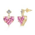 wholesale S925 Silver Cross-Border New Hot-Selling Pink Heart-Shaped Zircon Small Luxury High-End Sense Jewelry Necklace and Earrings-0-18