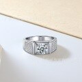 wholesale 925 Silver 1CT Moissanite Men's Classic Fashion Ring, Hot Selling in Cross-Border Live Streaming for European and American Markets-0-2