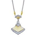 wholesale S925 silver gold-plated fan-shaped pendant necklace, a stylish and versatile piece supporting dropshipping-0-4