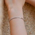 wholesale S925 Sterling Silver INS Style Women's Bracelet with High-End Sense Row Diamond Chain Link Splice Design, Small Luxury Fashion Bracelet-0-2