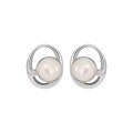 wholesale S925 Sterling Silver Geometric Circular Hollow-Out Earrings for Women, Minimalist Original Design with Elegant and Advanced-0-6