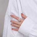 wholesale S925 Sterling Silver Irregular Hollow Crushed Foil Open Ring Ins Light Luxury Style Jewelry-0-2