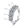 wholesale S925 Sterling Silver Cross-Border European and American Style Women's D Color Moissanite Eternity Ring with a Sense of High-End 36 Carat Moissanite Diamond Ring-0-1