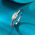 wholesale S925 Silver Simulation 4*6 Yellow Zircon Wealth Ring, Fashionable Minimalist and Versatile, Drop Shipping-0-0