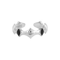 wholesale S925 sterling silver geometric irregular matte black resin drip ring for women, small and unique European and American style-JT935 [No. 14/Adjustable]  Adjustable opening