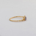 wholesale S925 Silver Plated 14k Gold French Light Luxury Vintage Style Tanzanite Ring-0-1