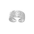 wholesale S925 sterling silver new car flower hammered wide band ring for women, high-end, niche, personality, ins-style, sparkling scale ring-0-7