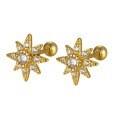 wholesale S925 zirconium stud earrings for women, eight-pointed star spring ear cuff, minimalist and elegant ins-style earrings for European and American foreign trade-0-4