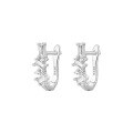wholesale S925 Sterling Silver Geometric Hoop Earrings with Ear Clasps, Fashionable, Minimalist, Niche, High-End Diamond-Accented Earrings for Women-0-6