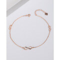 wholesale 925 Sterling Silver Infinite Loop Figure 8 Anklet for Women, Minimalist Korean Style, Niche High-End Ankle Chain for Summer-0-1