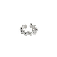 wholesale S925 Sterling Silver Korean Version Ins Minimalist Design Versatile Bean-shaped Screw Back Ear Clip for Women-Silver [single] 925 silver