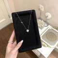 wholesale S925 Sterling Silver Full Diamond Four-Leaf Clover Pendant Necklace for Women, Small Batch Design with High-End Sweet Collarbone Chain-0-2