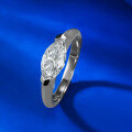wholesale Metal Material: 925 Silver Mu Jing Jewelry's hot-selling new style, simple marquise diamond ring, 5*10mm rhinestone design, couple's finger ring-0-5