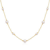wholesale S925 Sterling Silver Classic Small And Large Pearl Necklace,ins-Gold 925 silver
