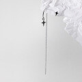 wholesale S925 silver Korean-style sweet asymmetrical earrings, minimalist four-pointed star, elegant and fresh earrings M00083-0-2
