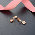 wholesale S925 Silver Elegant and Ethereal Floral Earrings with Diamond Accents, Korean and Japanese Style Minimalist Personalized Accessories-0-3