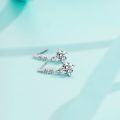 wholesale S925 Sterling Silver Moissanite Earrings for Women, 1 Carat Four-Prong Ear Hook, Simple and Fashionable Earrings, Ear Drops, Ear Pendants-0-1