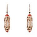 wholesale Metal: 925 Silver Gold Plated High Carbon Diamond Setting Enamel Art Deco Coral Earrings for Women-0-4